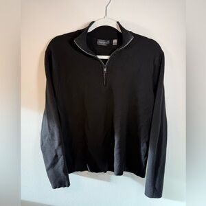 Tahari Womens Black Half-Zip Sweater Pullover size Small